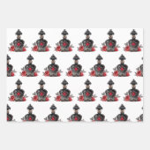 ゴシックファッションビクトリアン香水ボトルとバラ ラッピングペーパーシート (正面)