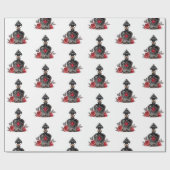 ゴシックファッションビクトリアン香水ボトルとバラ ラッピングペーパー (フラット)