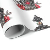 ゴシックファッションビクトリアン香水ボトルとバラ ラッピングペーパー (ロールコーナー)