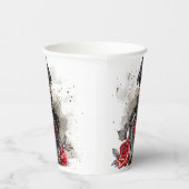 ゴシックファッションビクトリアン香水ボトルとバラ 紙コップ (右)