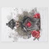 ゴシックファッションビクトリアン香水ボトルとバラ 薄葉紙 (正面)