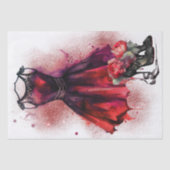 ゴシックファッション |レッドドレスハイヒール抽象芸術 薄葉紙 (正面)