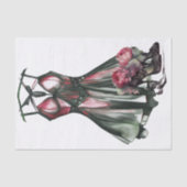 ゴシックファッション |緑とピンクのドレスとスティレット 薄葉紙 (正面)