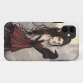ゴシックファンタジーアートの魔女とワタリガラス iPhone 5 カバー (裏面(横))