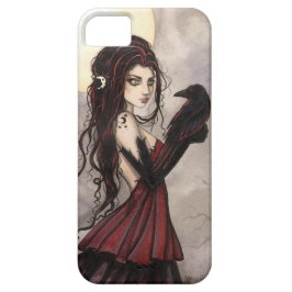ゴシックファンタジーアートの魔女とワタリガラス iPhone 5 カバー