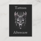 ゴシックファンタジーウルフスカルブラック&シルバーアフターケア 名刺 (正面)