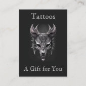 ゴシックファンタジーウルフスカルブラック&シルバーギフト 名刺 (正面)