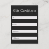 ゴシックファンタジーウルフスカルブラック&シルバーギフト 名刺 (裏面)