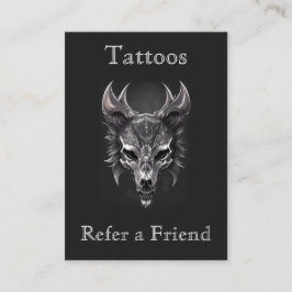 ゴシックファンタジーウルフスカルブラック&シルバーレファラル 名刺