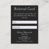 ゴシックファンタジーウルフスカルブラック&シルバーレファラル 名刺 (裏面)