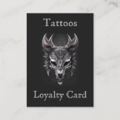 ゴシックファンタジーウルフスカルブラック&シルバーロイヤリティ 名刺 (正面)