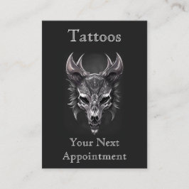ゴシックファンタジーウルフスカルブラック&シルブアポイントメント 名刺