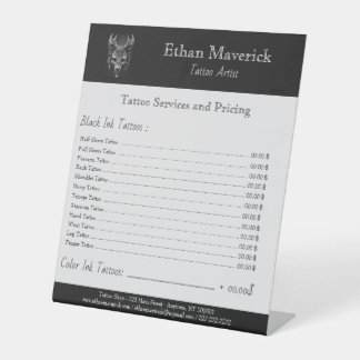 ゴシックファンタジーウルフスカルブラック&シルブ価格表 台座サイン