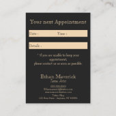 ゴシックファンタジーウルフスカルブラック&金ゴールドアポイントメント 名刺 (裏面)