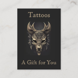 ゴシックファンタジーウルフスカルブラック&金ゴールドプレゼント 名刺