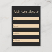 ゴシックファンタジーウルフスカルブラック&金ゴールドプレゼント 名刺 (裏面)