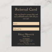 ゴシックファンタジーウルフスカルブラック&金ゴールドレファー 名刺 (裏面)