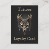 ゴシックファンタジーウルフスカルブラック&金ゴールドロイヤリティ 名刺 (正面)