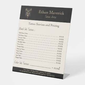 ゴシックファンタジーウルフスカルブラック&金ゴールド価格表 台座サイン