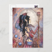 ゴシックファンタジードラゴンガールアートハガキ ポストカード (正面/裏面)