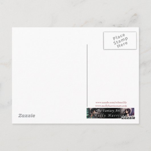 ゴシックファンタジードラゴンガールアートハガキ ポストカード (裏面)