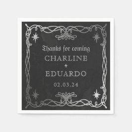 ゴシックファンタジー結婚ツタ スタンダードカクテルナプキン