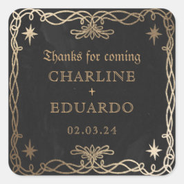 ゴシックファンタジー金ゴールド結婚ツタ スクエアシール