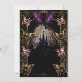 ゴシックフェアユタレ金ゴールドバタフライ&こうもりスウィート16 招待状 (裏面)