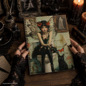 ゴシックフェアリーと黒猫の個性的なハロウィンアート ノートブック