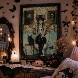 ゴシックフェアリーゴーストのハロウィンウォールアート ポスター