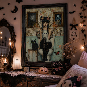 ゴシックフェアリーゴーストのハロウィンウォールアート ポスター