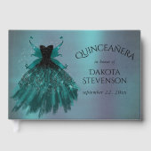 ゴシックフェアリーティール(緑がかった色)ガウン | 深いミッドナイトグリーンシェン ゲストブック (正面)