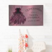 ゴシックフェアリー明るい赤紫色ガウン | パンクロックピンクマゼンタ 横断幕 (インサイチュ)