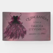 ゴシックフェアリー明るい赤紫色ガウン | パンクロックピンクマゼンタ 横断幕 (横)