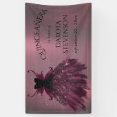 ゴシックフェアリー明るい赤紫色ガウン | パンクロックピンクマゼンタ 横断幕 (縦)