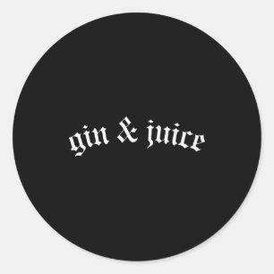 ゴシックフォシャイズルジン+ジュースTシャツ ジンとジュース ラウンドシール