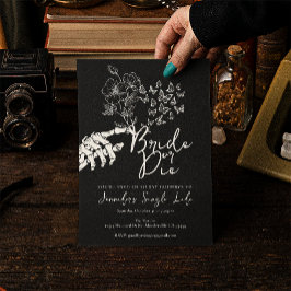 ゴシックフラワーバチェラー・パーティー Bride or Die 招待状