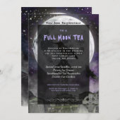 ゴシックフルムーンウィッチズティーパーティの招待状 招待状 (正面/裏面)