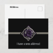ゴシックフレームの紫と銀の花 COA ポストカード (正面/裏面)