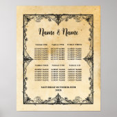 ゴシックフレームテー結婚ブルのハロウィーンのシーティングプラン ポスター (正面)