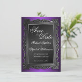 ゴシックフレーム パープル セーブ・ザ・デート アナウンスメント (スタンド正面)