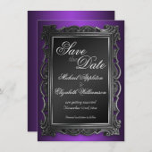 ゴシックフレーム パープル セーブ・ザ・デート 発表 (正面/裏面)