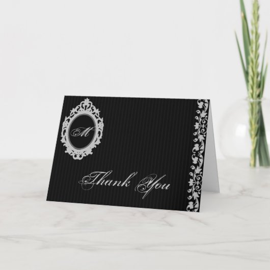 ゴシックフレーム モノグラム サンクスカード サンキューカード (正面)