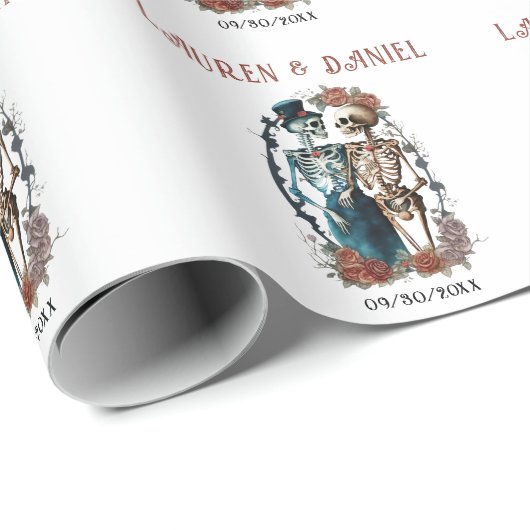 ゴシックフローラのスケルトン愛好家の名前結婚は ラッピングペーパー (ロールコーナー)