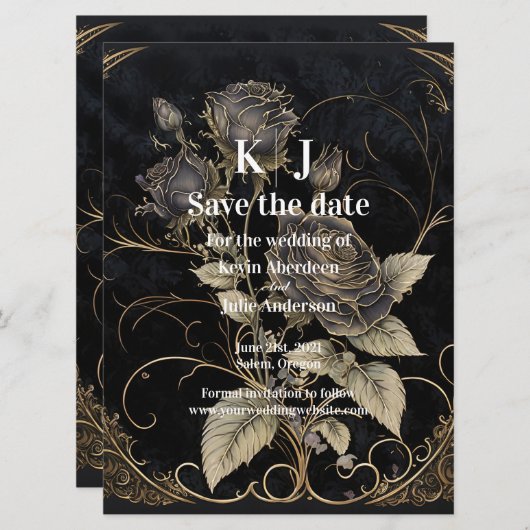 ゴシックフローラの保存日 セーブザデート (正面/裏面)