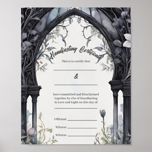 ゴシックフローラガーデンゲート処理証明書 ポスター (正面)