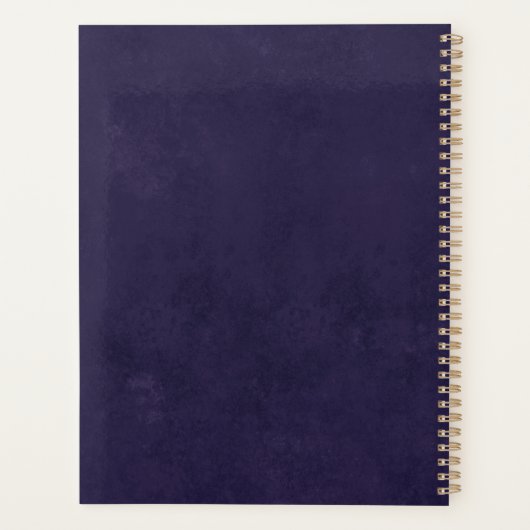 ゴシックフローラスカルダークブルーカスタムモノグラム名 プランナー手帳 (裏面)