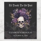 ゴシックフローラスカルハロウィン結婚ズワインラベル ワインラベル (シングルラベル)