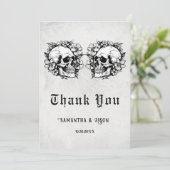 ゴシックフローラスカルハロウィン結婚ズ サンキューカード (スタンド正面)