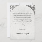 ゴシックフローラスカルハロウィン結婚ズ サンキューカード (裏面)